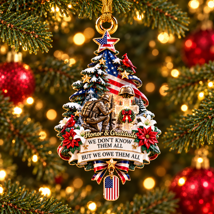 2026 Honor & Gratitude Christmas Tree Ornament – Military Tribute & Memorial Keepsake - TH