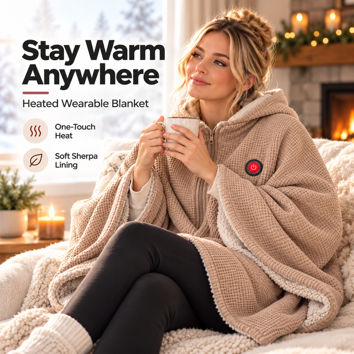 🔥 Wearable Heated Blanket – Stay Warm, Keep Your Hands Free - TH