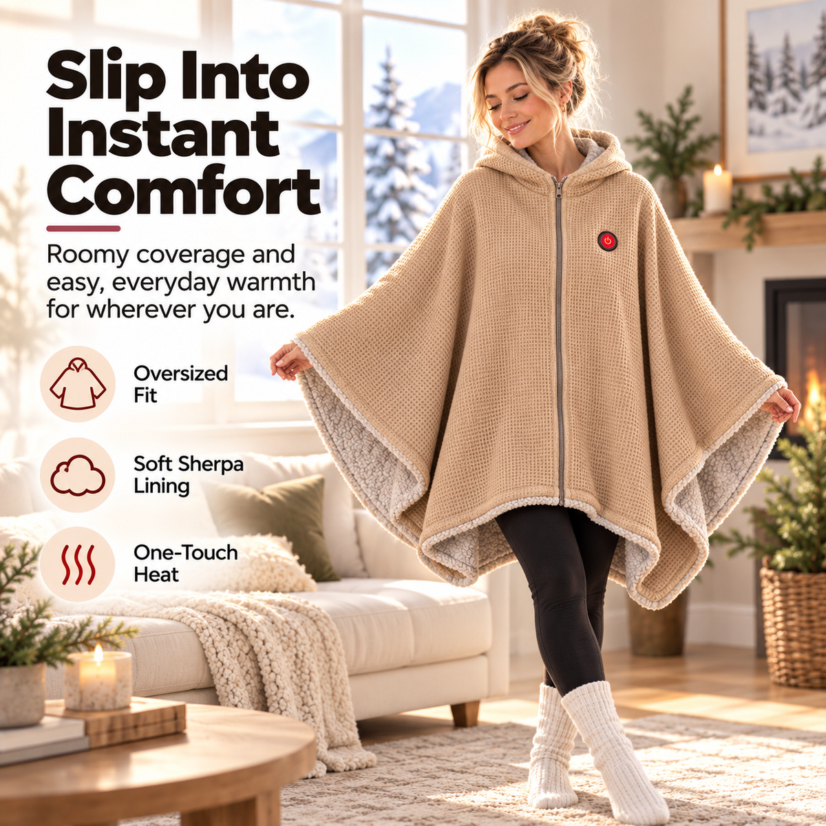 🔥 Wearable Heated Blanket – Stay Warm, Keep Your Hands Free - TH