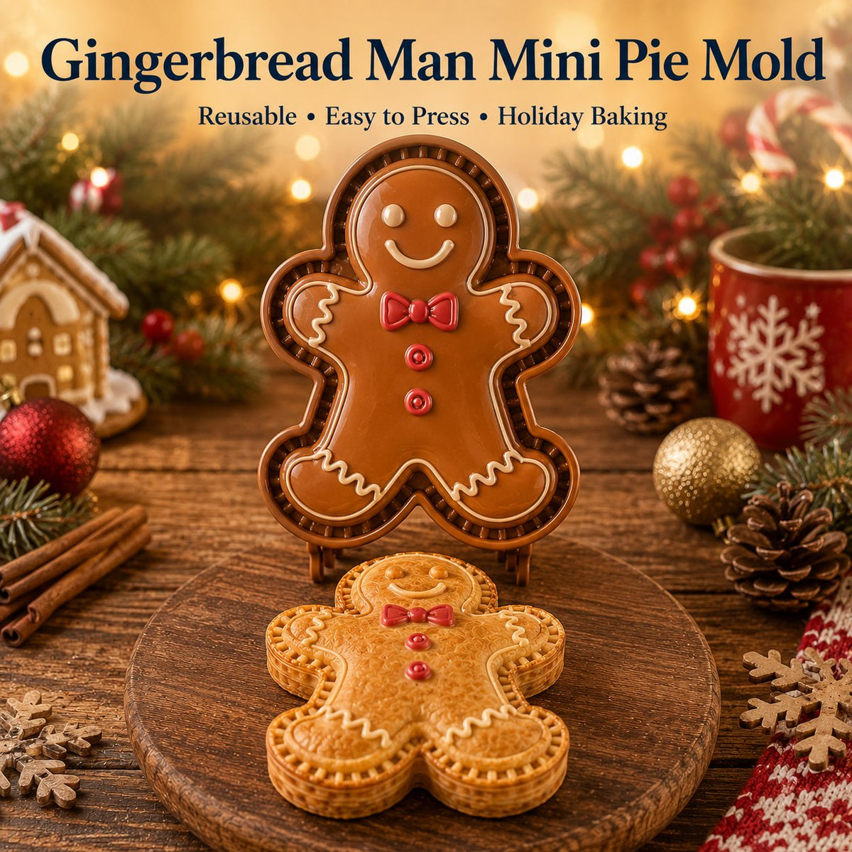 ⏳ 69% OFF – 🎄16pcs-Design Christmas Mini Pie Mold Collection | Reusable Embossed Molds for Shaping Detailed Santa, Snowman, Reindeer, Tree & Holiday Pies 🥧✨- CYH