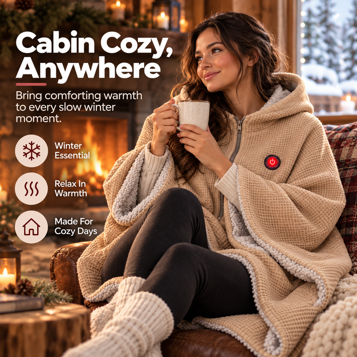 🔥 Wearable Heated Blanket – Stay Warm, Keep Your Hands Free - TH