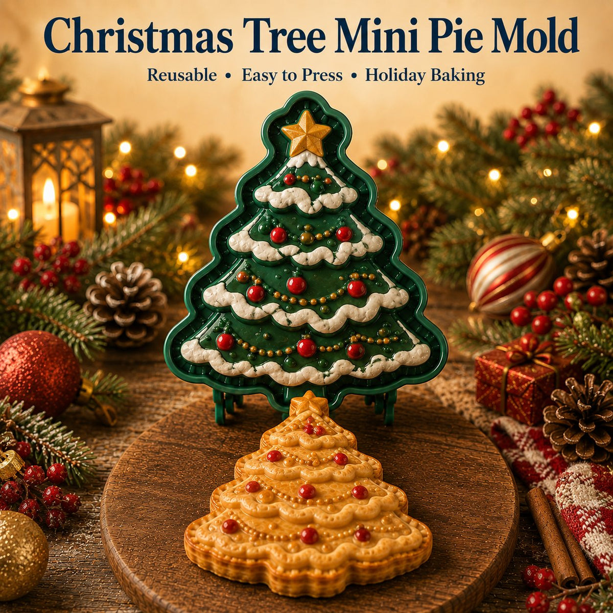 ⏳ 69% OFF – 🎄16pcs-Design Christmas Mini Pie Mold Collection | Reusable Embossed Molds for Shaping Detailed Santa, Snowman, Reindeer, Tree & Holiday Pies 🥧✨- CYH