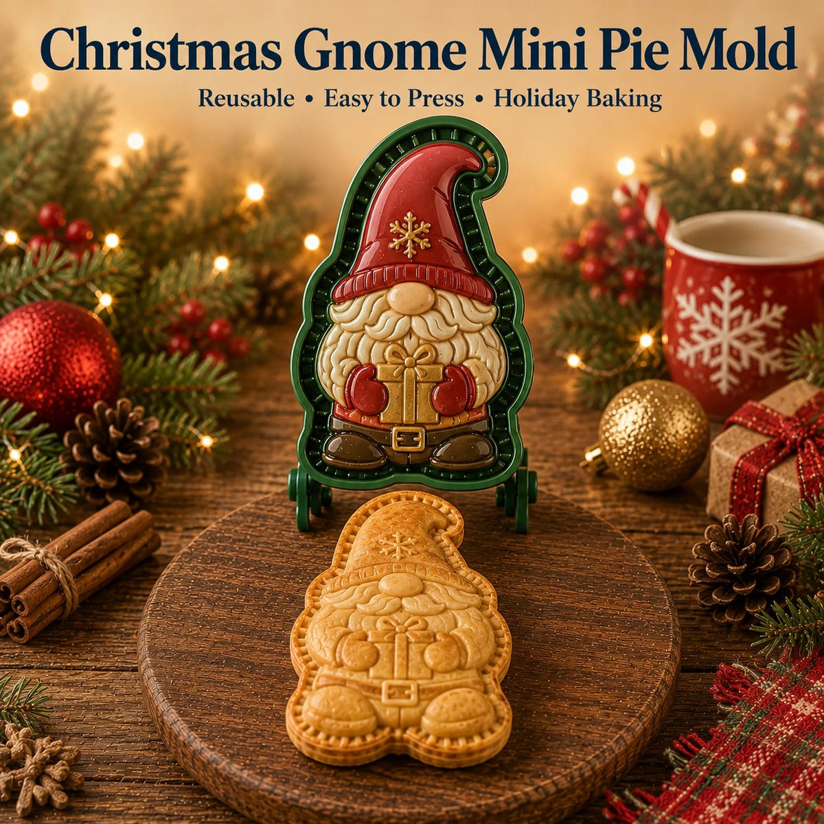 ⏳ 69% OFF – 🎄16pcs-Design Christmas Mini Pie Mold Collection | Reusable Embossed Molds for Shaping Detailed Santa, Snowman, Reindeer, Tree & Holiday Pies 🥧✨- CYH