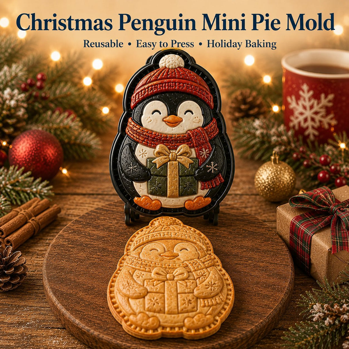 ⏳ 69% OFF – 🎄16pcs-Design Christmas Mini Pie Mold Collection | Reusable Embossed Molds for Shaping Detailed Santa, Snowman, Reindeer, Tree & Holiday Pies 🥧✨- CYH
