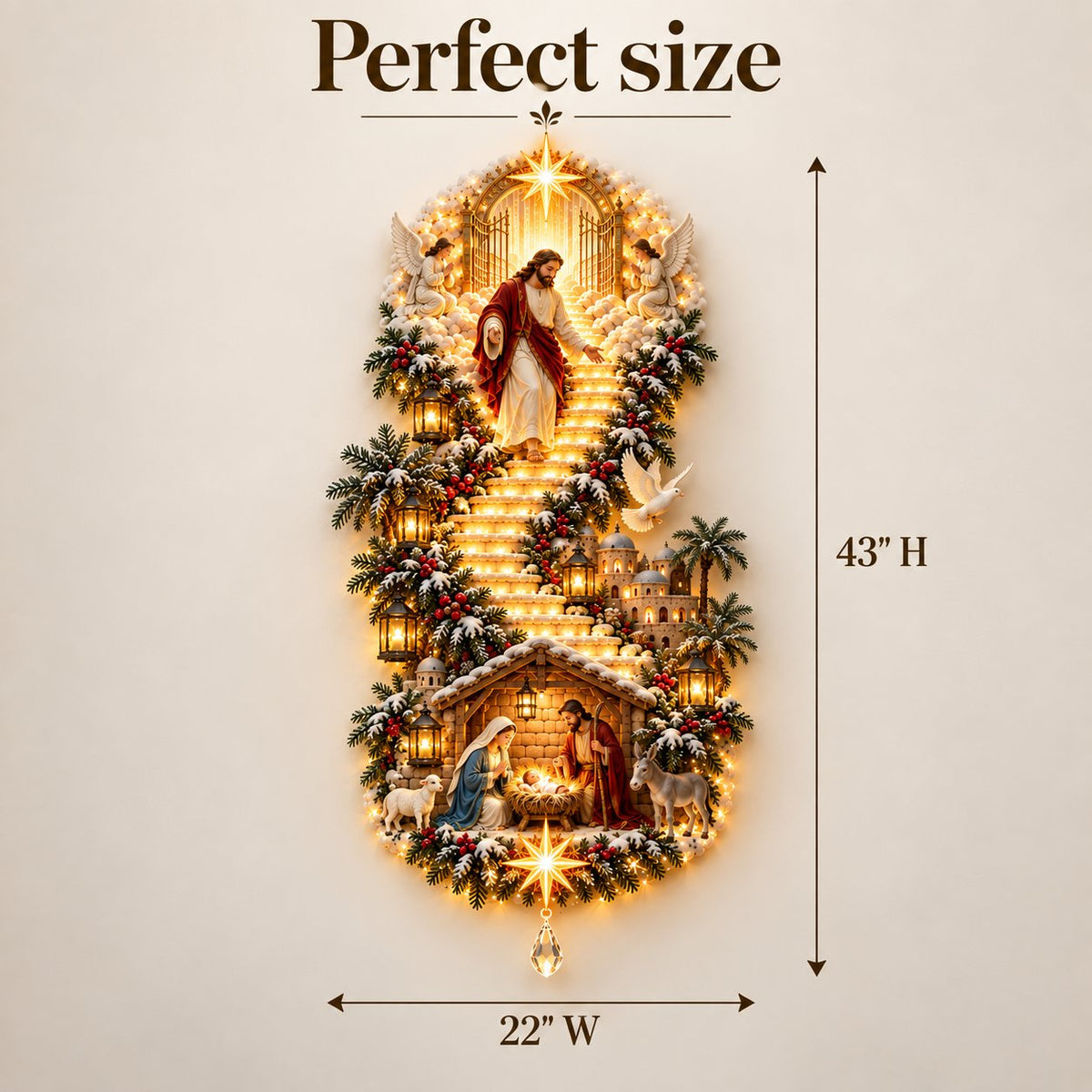 ✨ Last Day – 60% OFF!✨ Jesus Light of Heaven Christmas Wall Hanging✝️ - TH