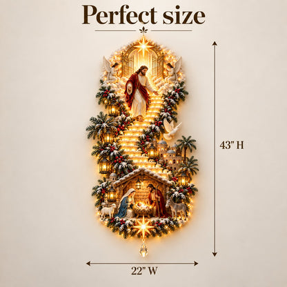 ✨ Last Day – 60% OFF!✨ Jesus Light of Heaven Christmas Wall Hanging✝️ - TH