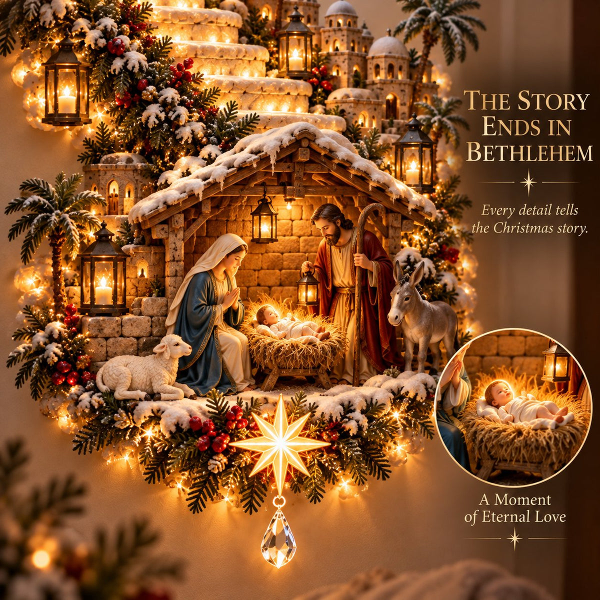 ✨ Last Day – 60% OFF!✨ Jesus Light of Heaven Christmas Wall Hanging✝️ - TH