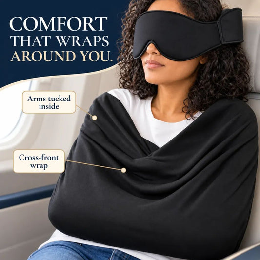 😴3-in-1 Airplane Sleep Support System - Integrated Plane Sleeping Accessories with Memory Foam Long Haul Flight Pillow✈️ - TH