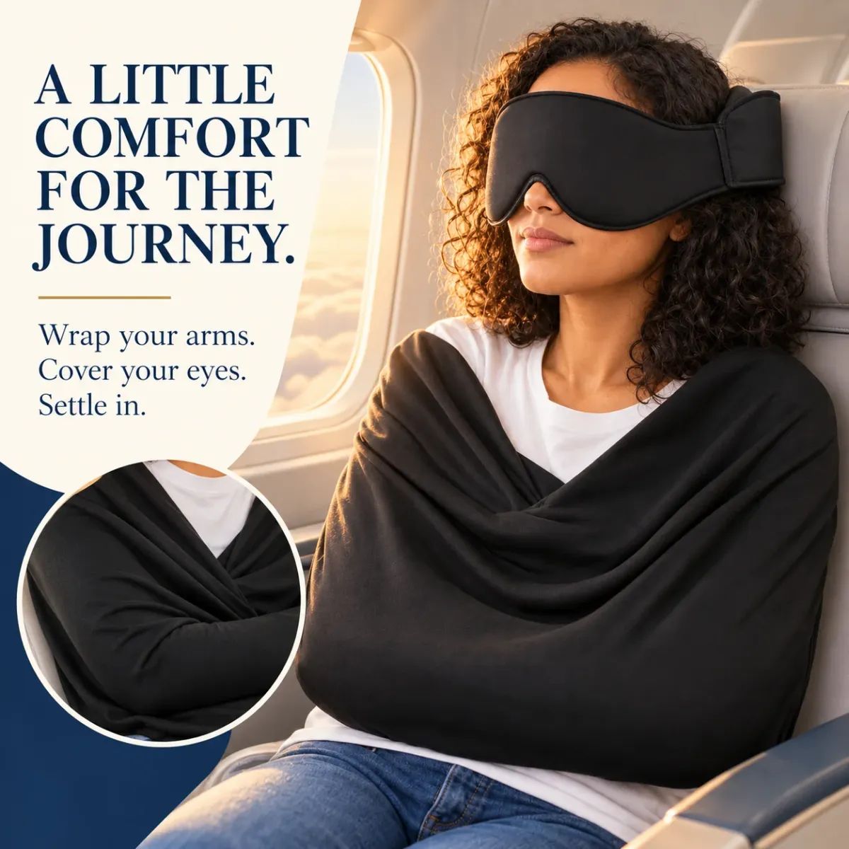 😴3-in-1 Airplane Sleep Support System - Integrated Plane Sleeping Accessories with Memory Foam Long Haul Flight Pillow✈️ - TH