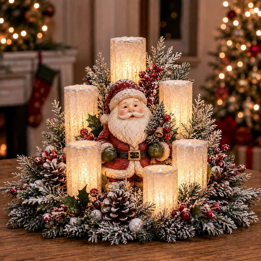 🎄Last Day 49% OFF⛄ -Christmas Lighted Centerpiece with Flameless Candle Glow - TH