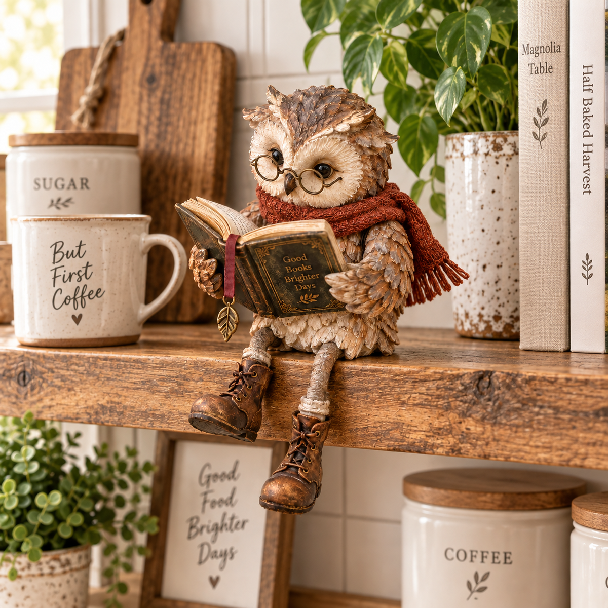 Reading Owl Figurine - TH