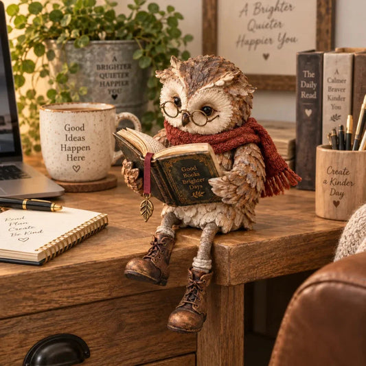 Reading Owl Figurine - TH