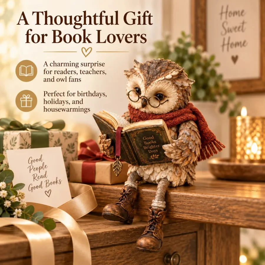 Reading Owl Figurine - TH
