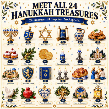 24 Treasures of Hanukkah – Traditions, Symbols & Light Countdown Calendar - TH