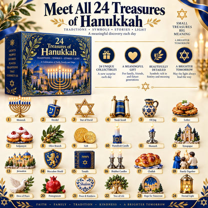 24 Treasures of Hanukkah – Traditions, Symbols & Light Countdown Calendar - TH
