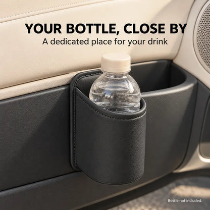 Clip-On Car Cup Holder, PU Leather Water Bottle & Drink Organizer - TH