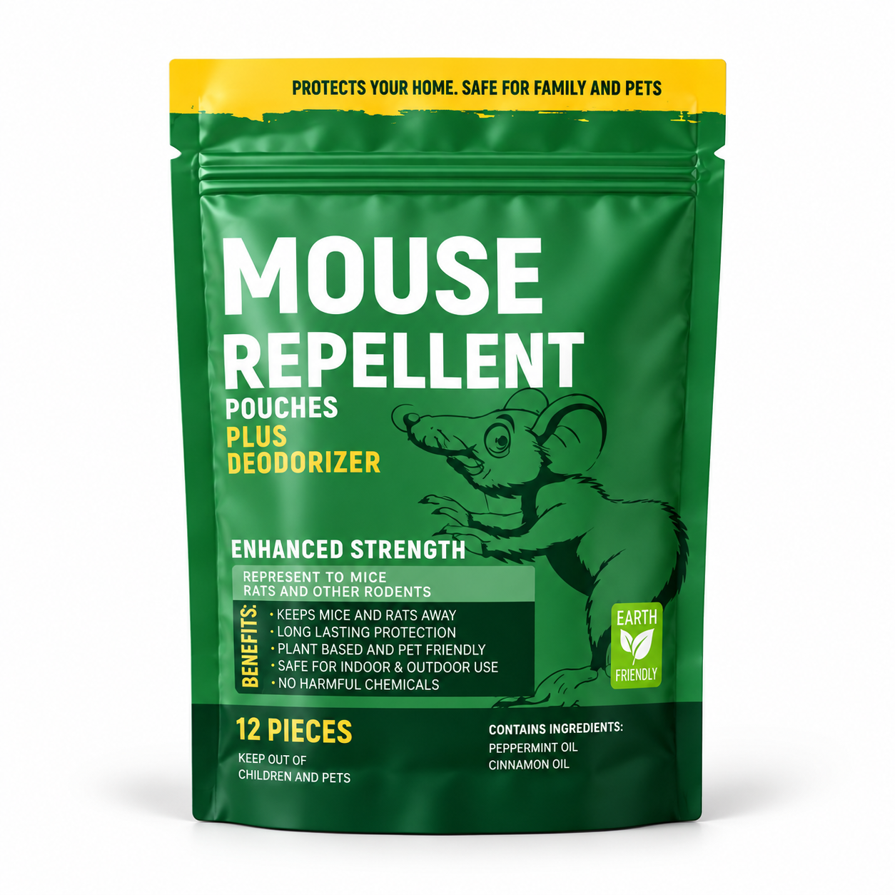Mouse repellent front package closeup